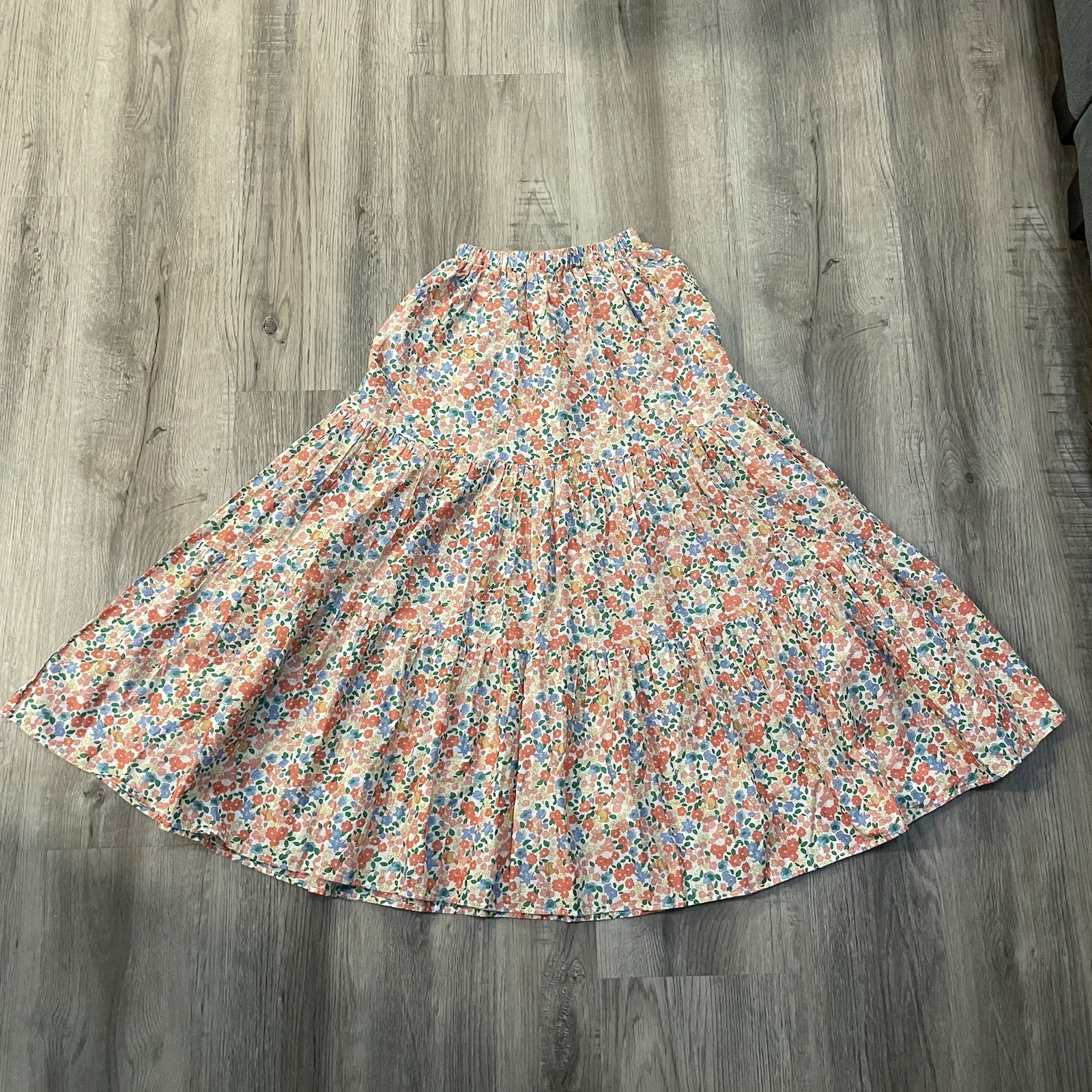 Hello Molly “So Particular” Floral Maxi Skirt Prairie Cottage Teddy Bear XS $85