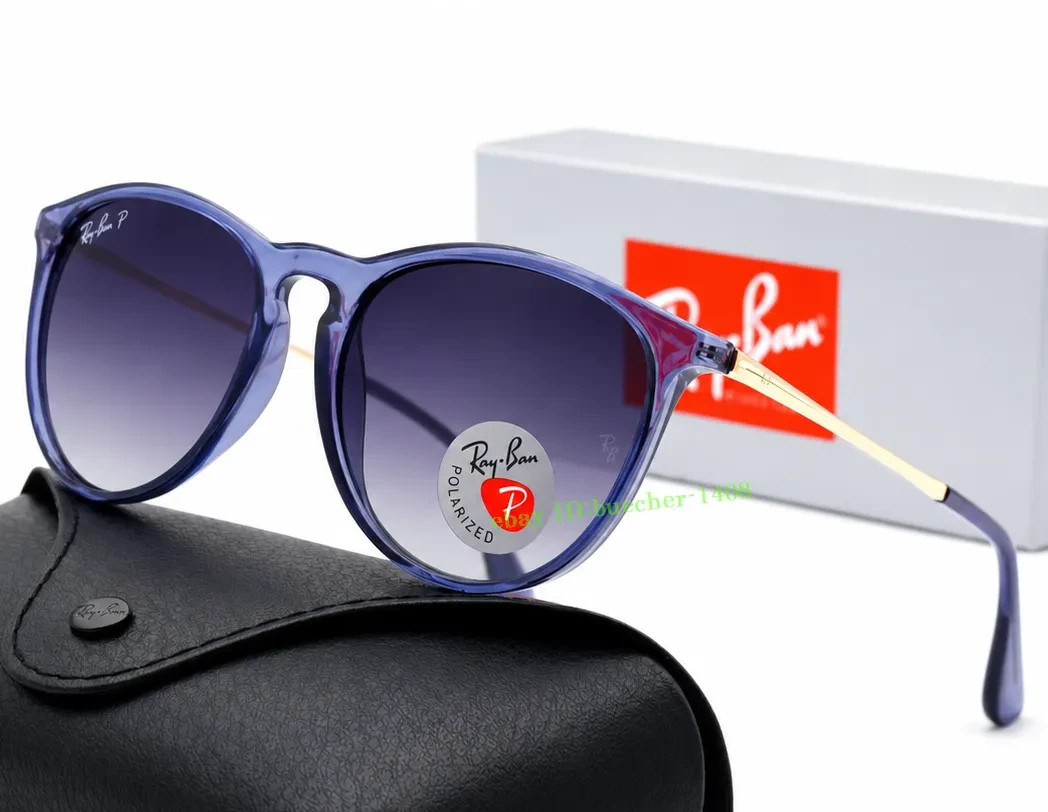 *New* RB4171 6592/T3 Erika Ray-Ban Polarized Sunglasses Grey Lenses Blue Frame