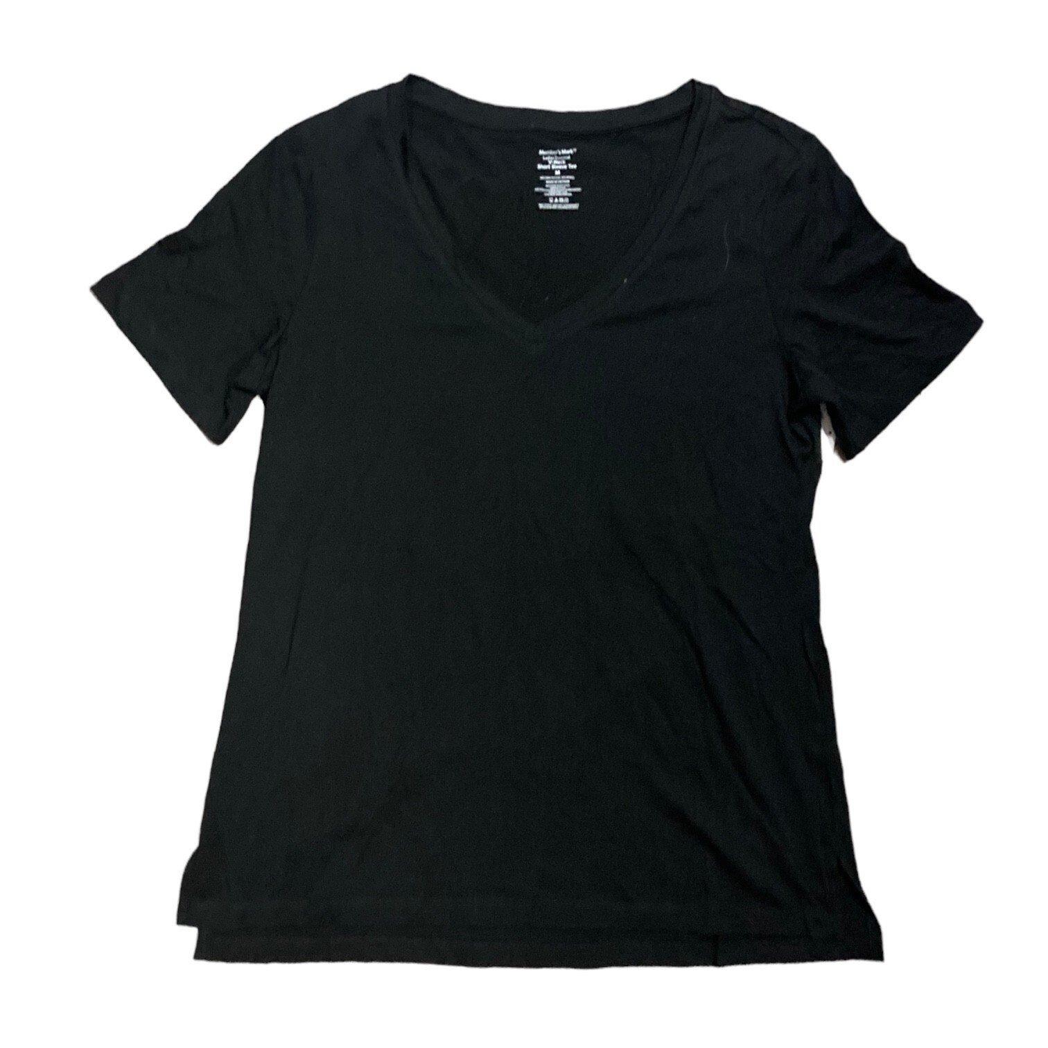 NWT Member’s Mark Women’s Essential Short Sleeve V-Neck Tee Black XS