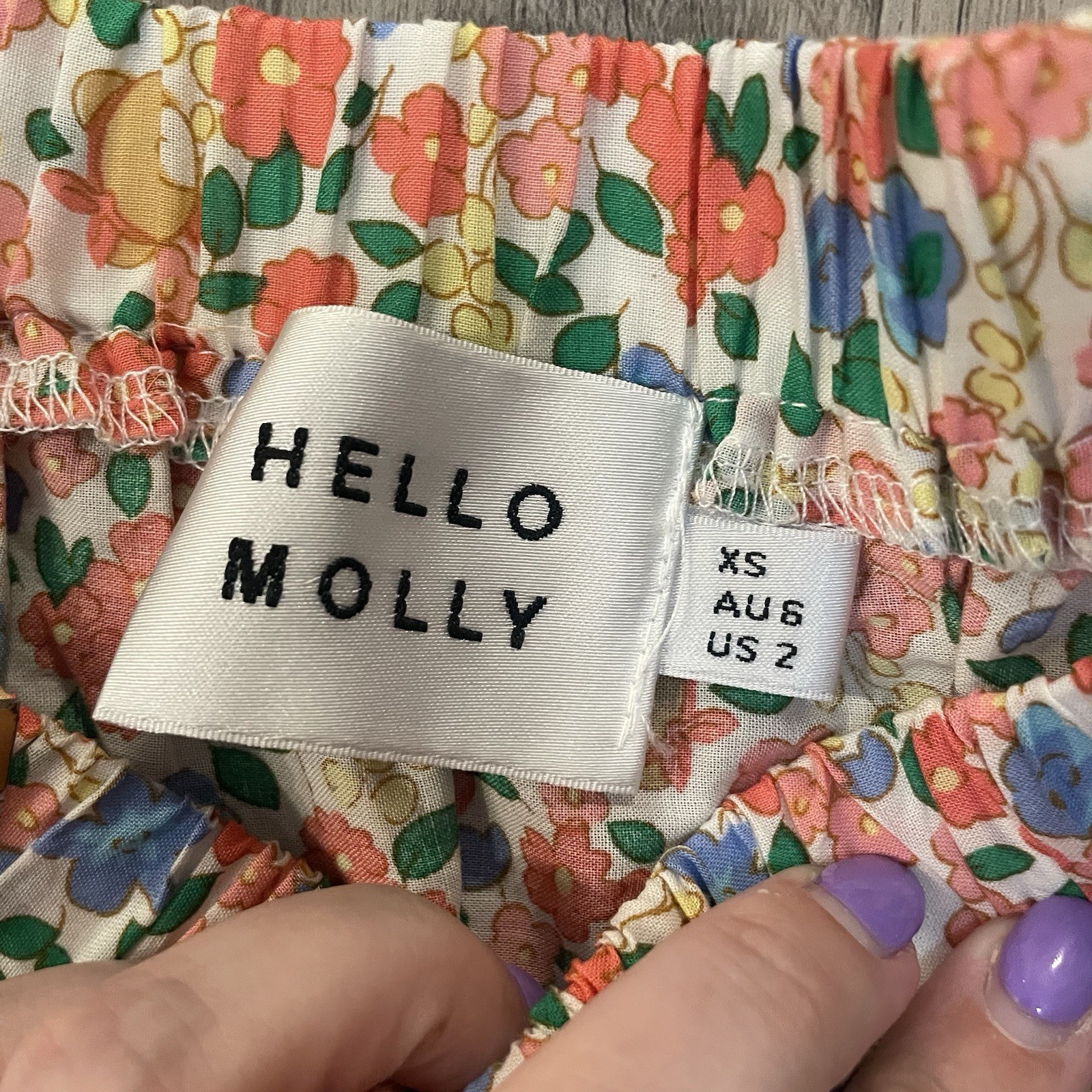 Hello Molly “So Particular” Floral Maxi Skirt Prairie Cottage Teddy Bear XS $85