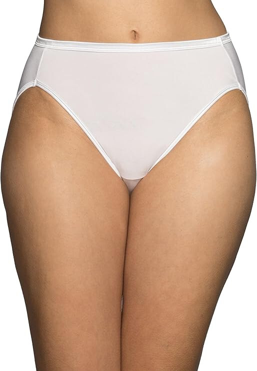 6 Pairs Vanity Fair Illumination HI-CUT briefs WHITE 13108 Sz – 6 7 8 9