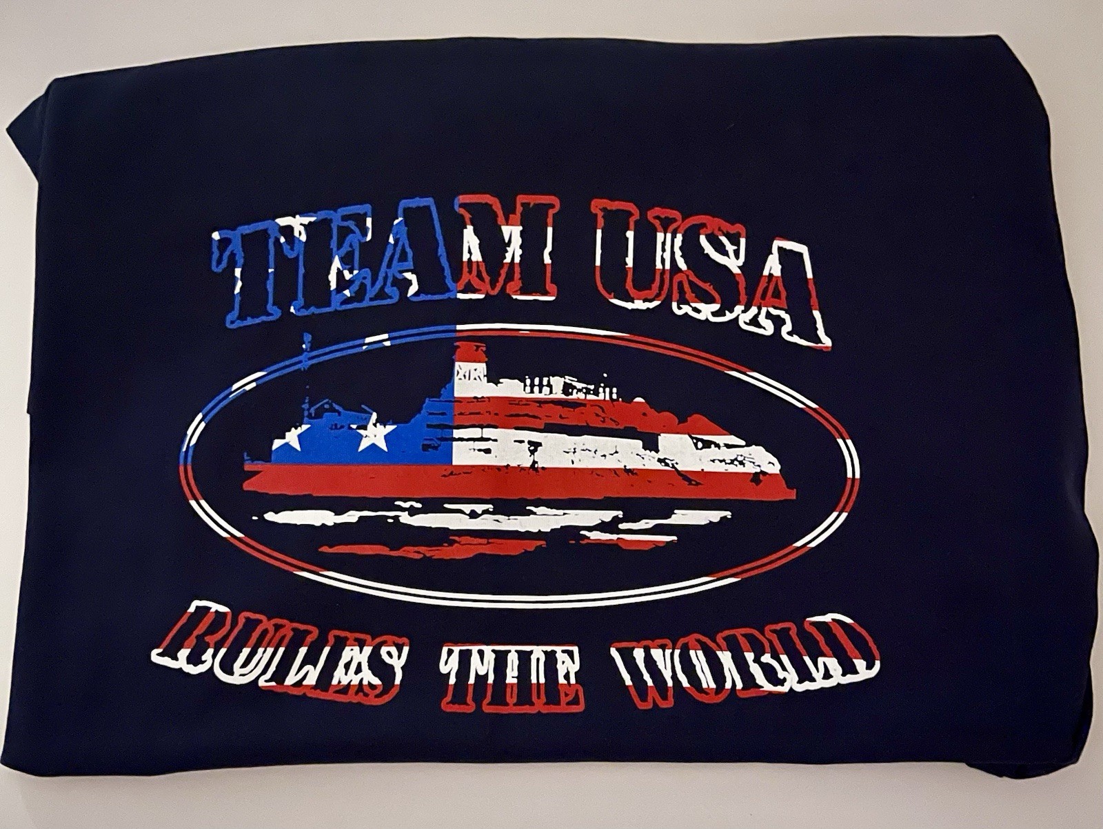 Corteiz DA STATES USA Exclusive Tee Shirt Blue Size L IN HAND NOW