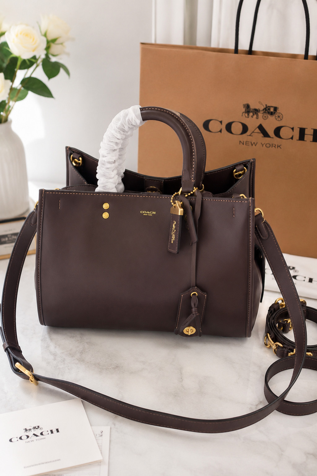 COACH CCX23 Rogue 31 Bag Soft Grain Leather Satchel Crossbody Shoulder 2WAY