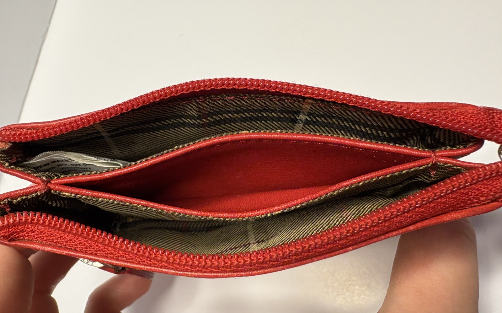The Trend Red Leather Coin Purse Wallet Card Holder Pouch Zippered Change Case