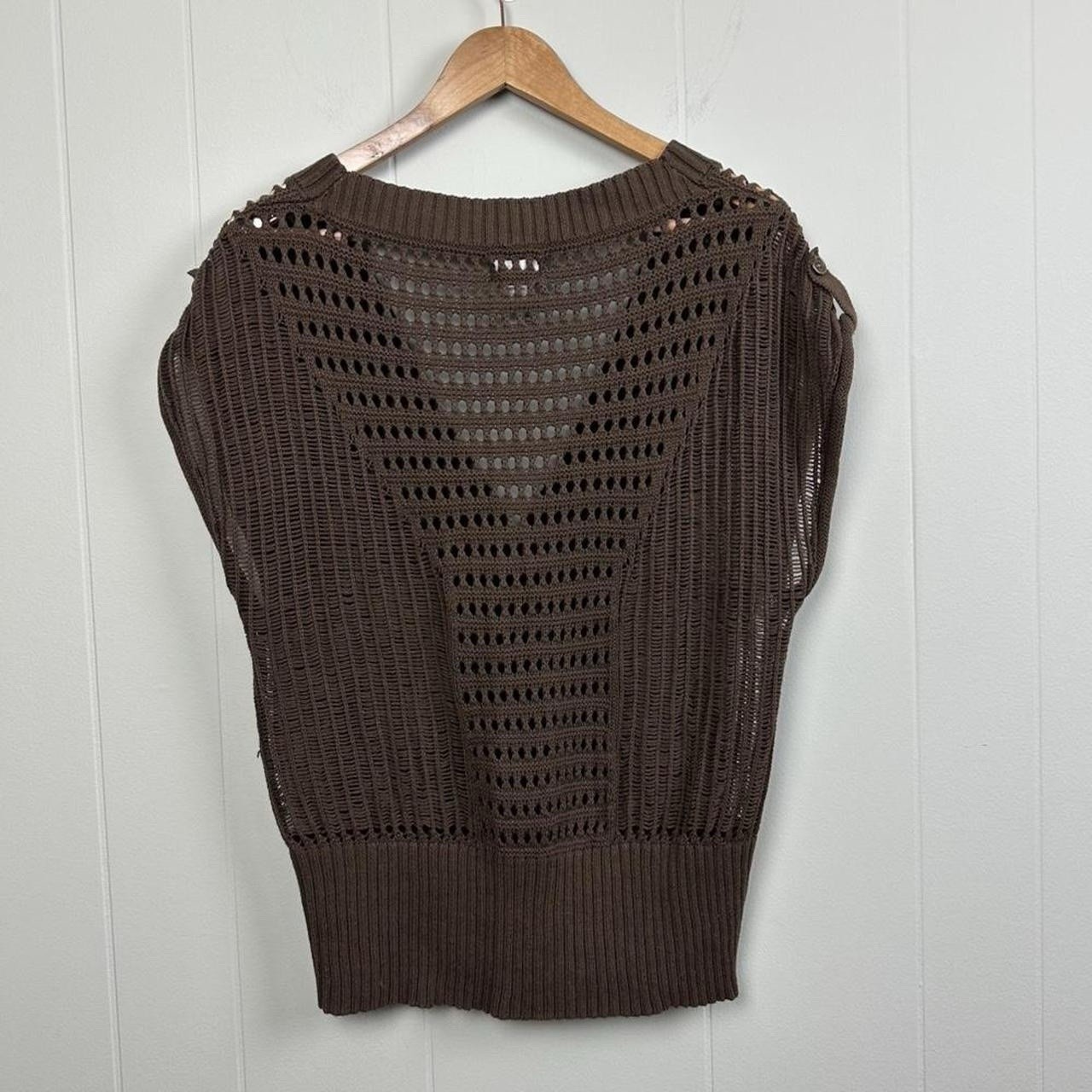 Mudd y2k vintage brown knit cardigan vest women’s Size XL
