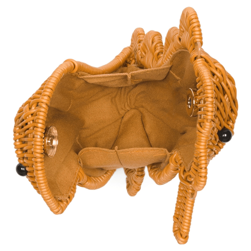 Seahorse Woven Clutch in Tan