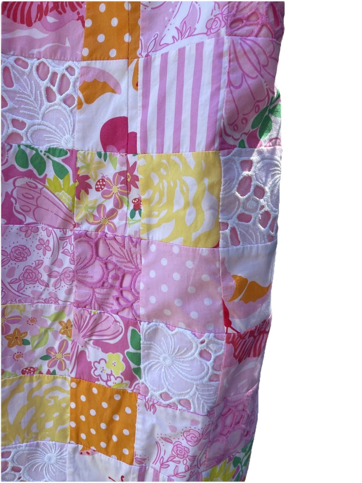 Lilly Pulitzer Bowen Sz 8 Pink Patchwork Mini Strapless Sundress Corset Lined