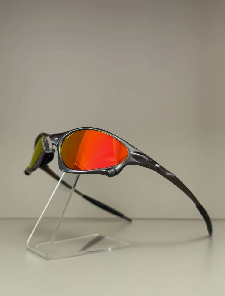 Oakley Penny Juliet X Metal Sunglasses Gray Frame Ruby Red Lens