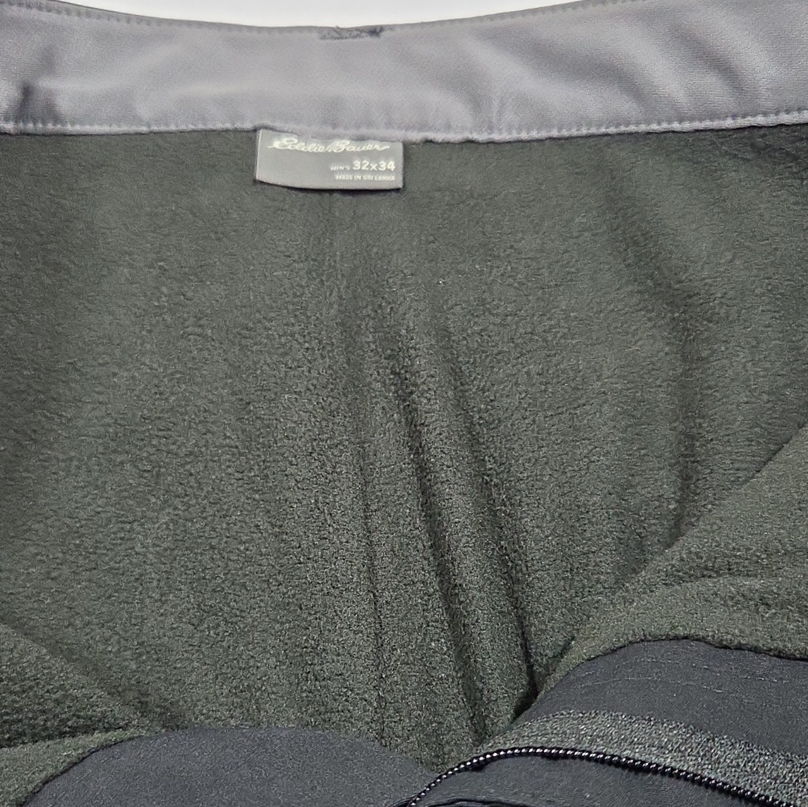 Eddie Bauer Tech Fleece Lined Pants Fishing Skiing Black 32W Leg Regular Fit