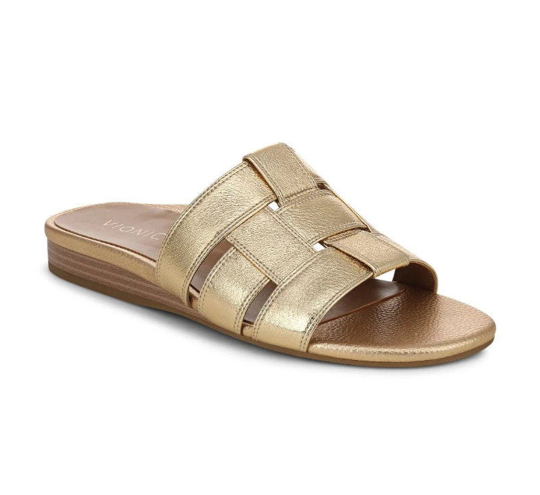 Vionic Glendora Slide Sandal Women’s Leather Orthotic Comfort Arch Support