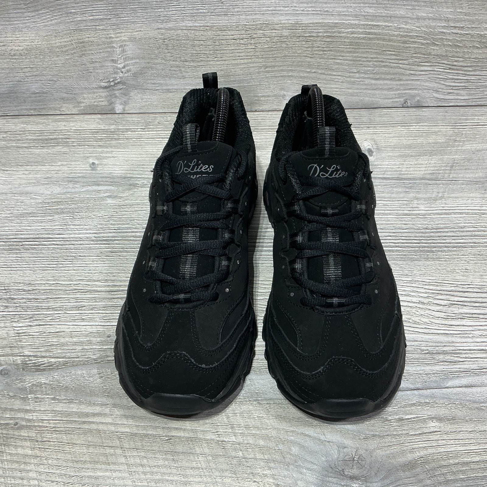 Skechers D’Lites Play On Black Womens Size 9 Wide Fit Sneakers 11949W