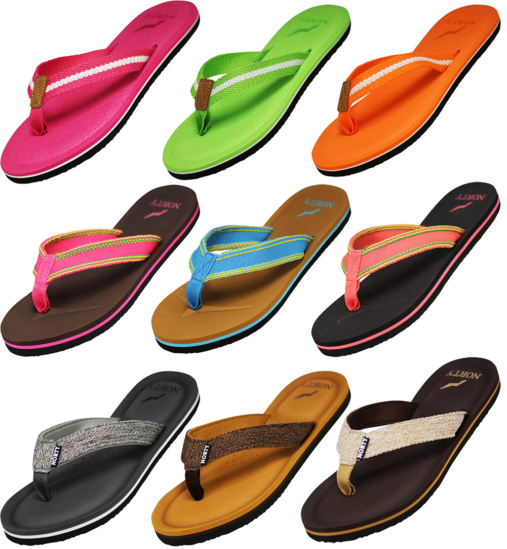 Norty Women’s Beach, Pool, Everyday Flip Flop Thong Sandal – Choose your style