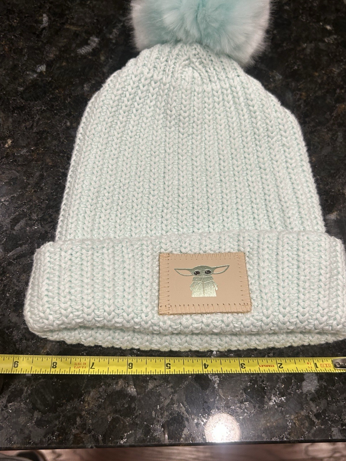 Love Your Melon Baby Yoda Grogu Mint Green Adult Beanie With Pom Disney Star War