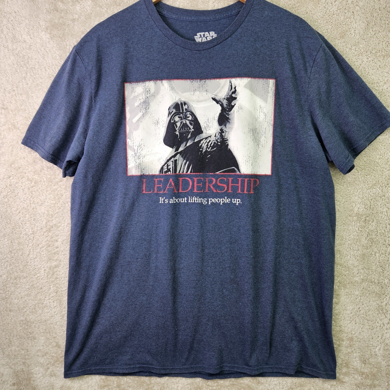 Star Wars T Shirt Mens Size XL Gray Darth Vader Leadership Short Sleeve