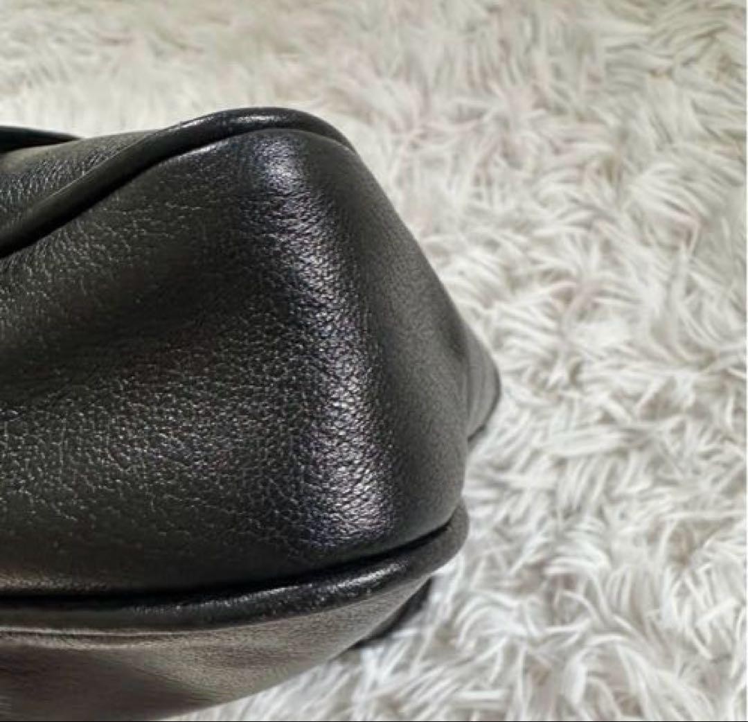 CELINE Leather Camera Shoulder Black Horse Carriage Hardware Used From Japan