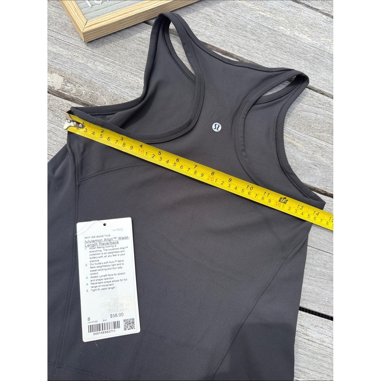 Lululemon Align Waist Length Racerback Tank Top Black NWT Size 8