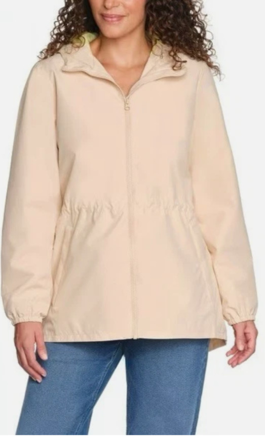 NEW!! Lands End Women’s Cream Hooded Rain Jackets Variety in Size
