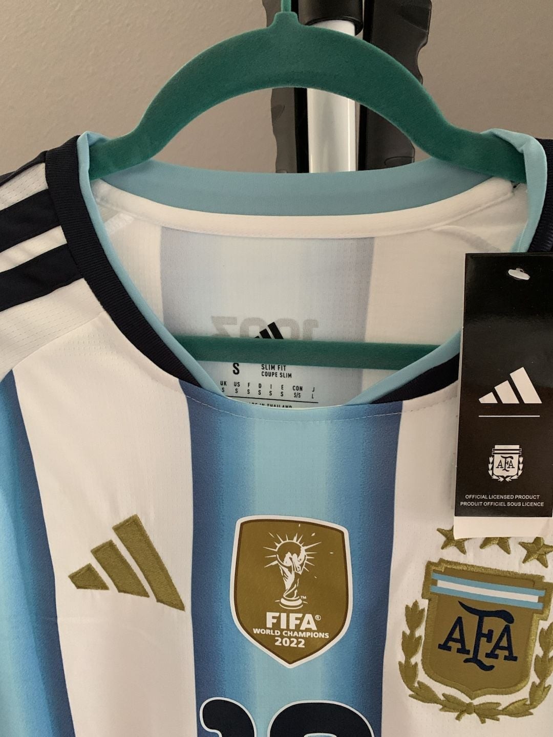 adidas Lionel Messi Argentina 2024 Home Jersey with 3 Stars and World Cup Champi