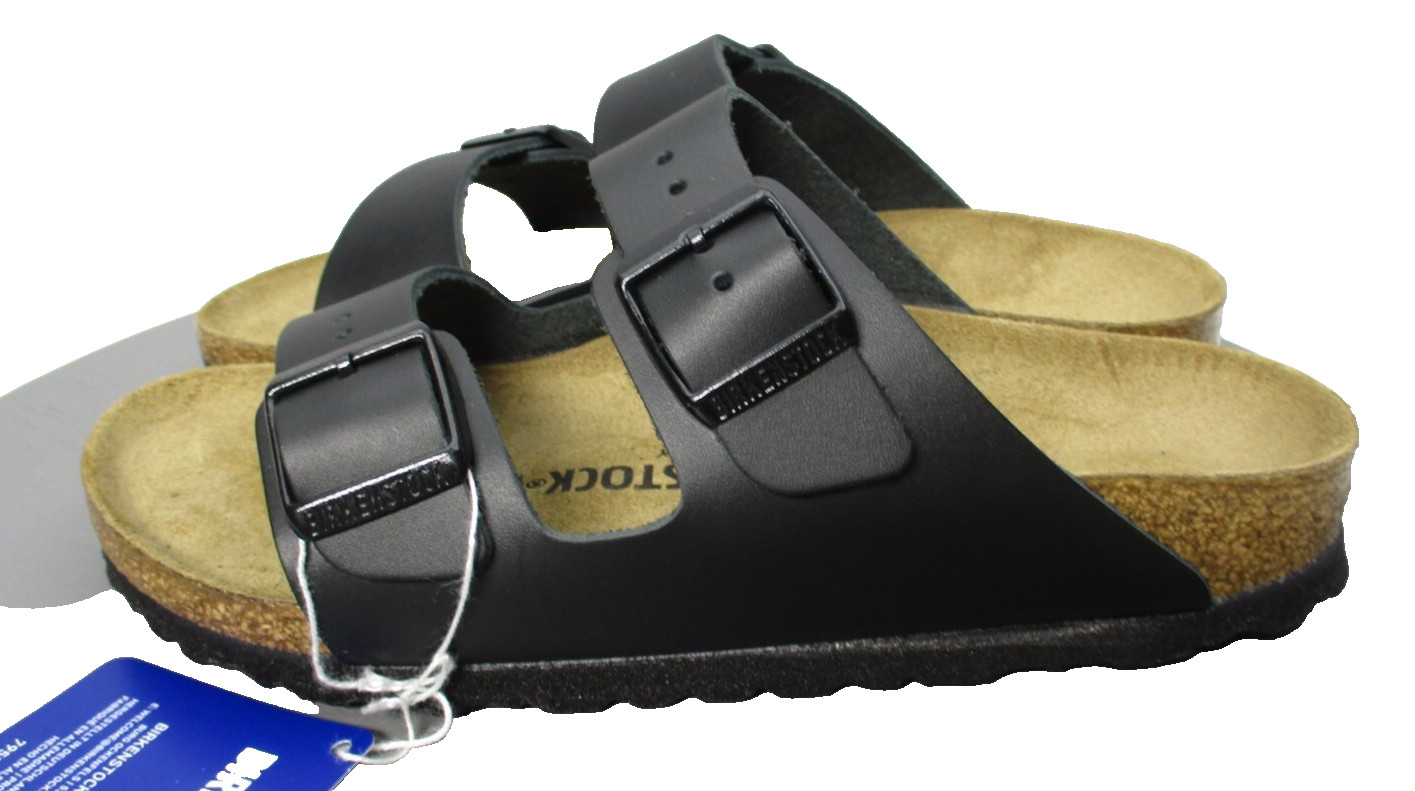 Birkenstock Arizona Birko Flor Sandals Slides Black Womens Sz 5 Narrow