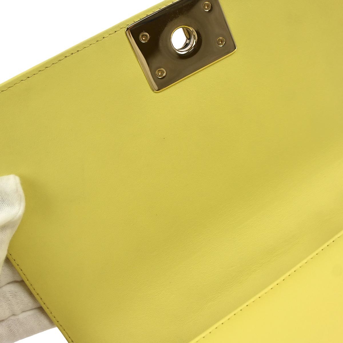 Boy Chanel Yellow Lambskin Medium Chain Shoulder Bag 135576