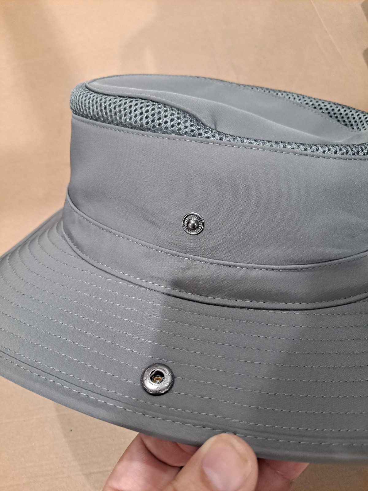 Orvis Outdoor Tech Hat UPF 50 Packable Snap-up Brim Mesh Ventilation GRAY, NWT