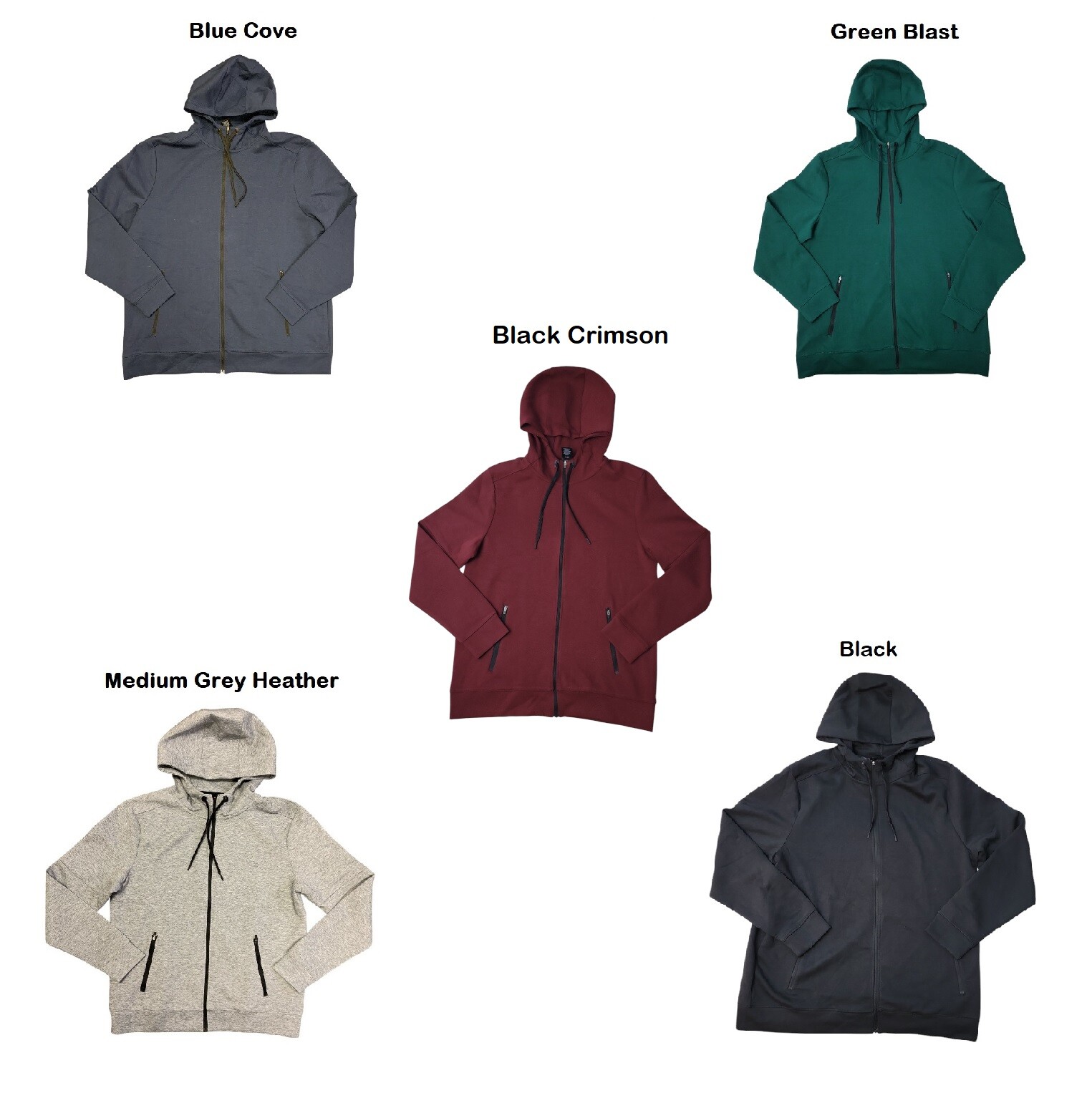 Member’s Mark Men’s Everyday Full Zip Long Sleeve Active Hoodie, C43526