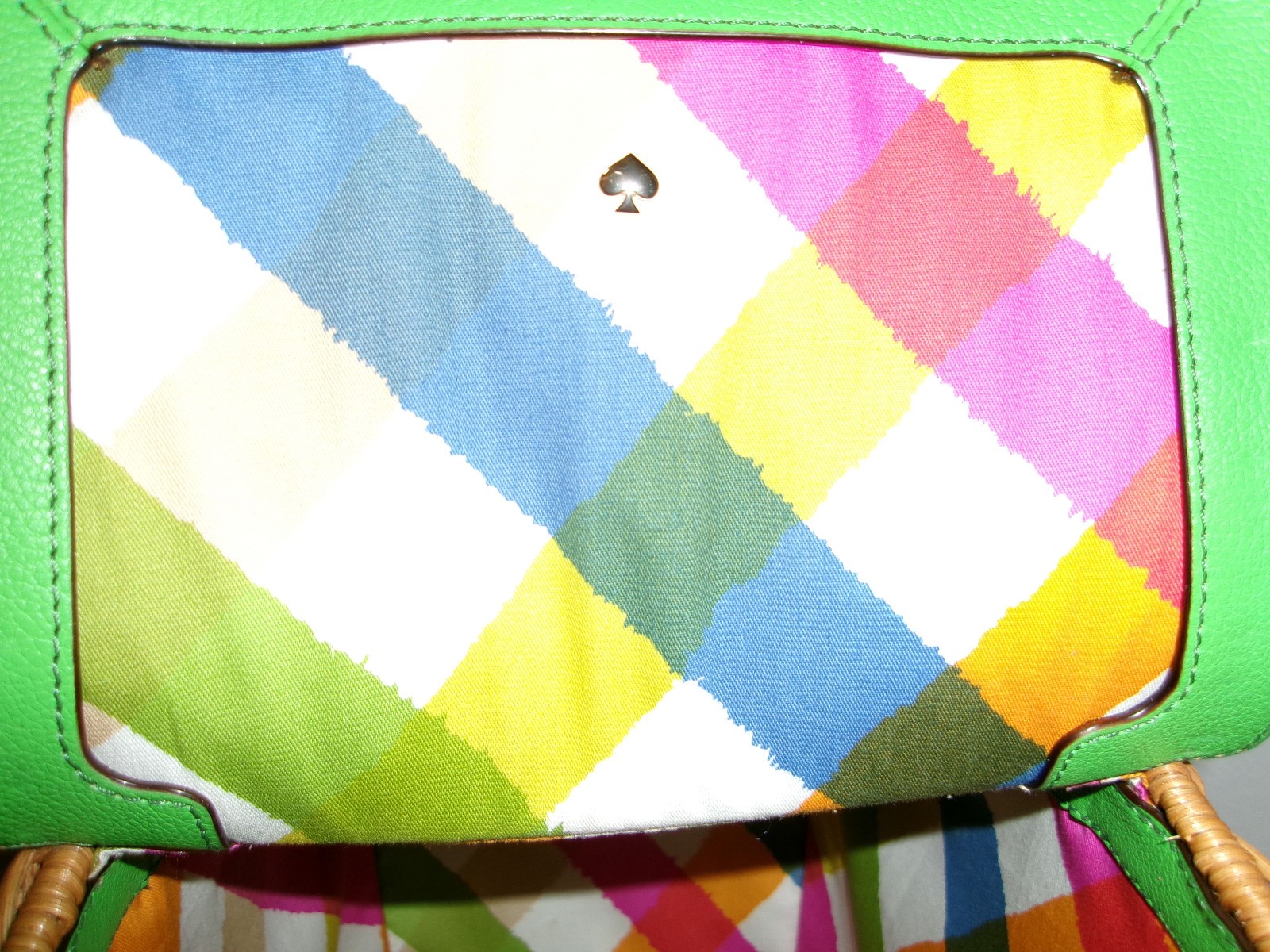 KATE SPADE APPLE GREEN PICNIC BASKET HANDBAG W/ZIP AROUNDD CLUTCH WALLET