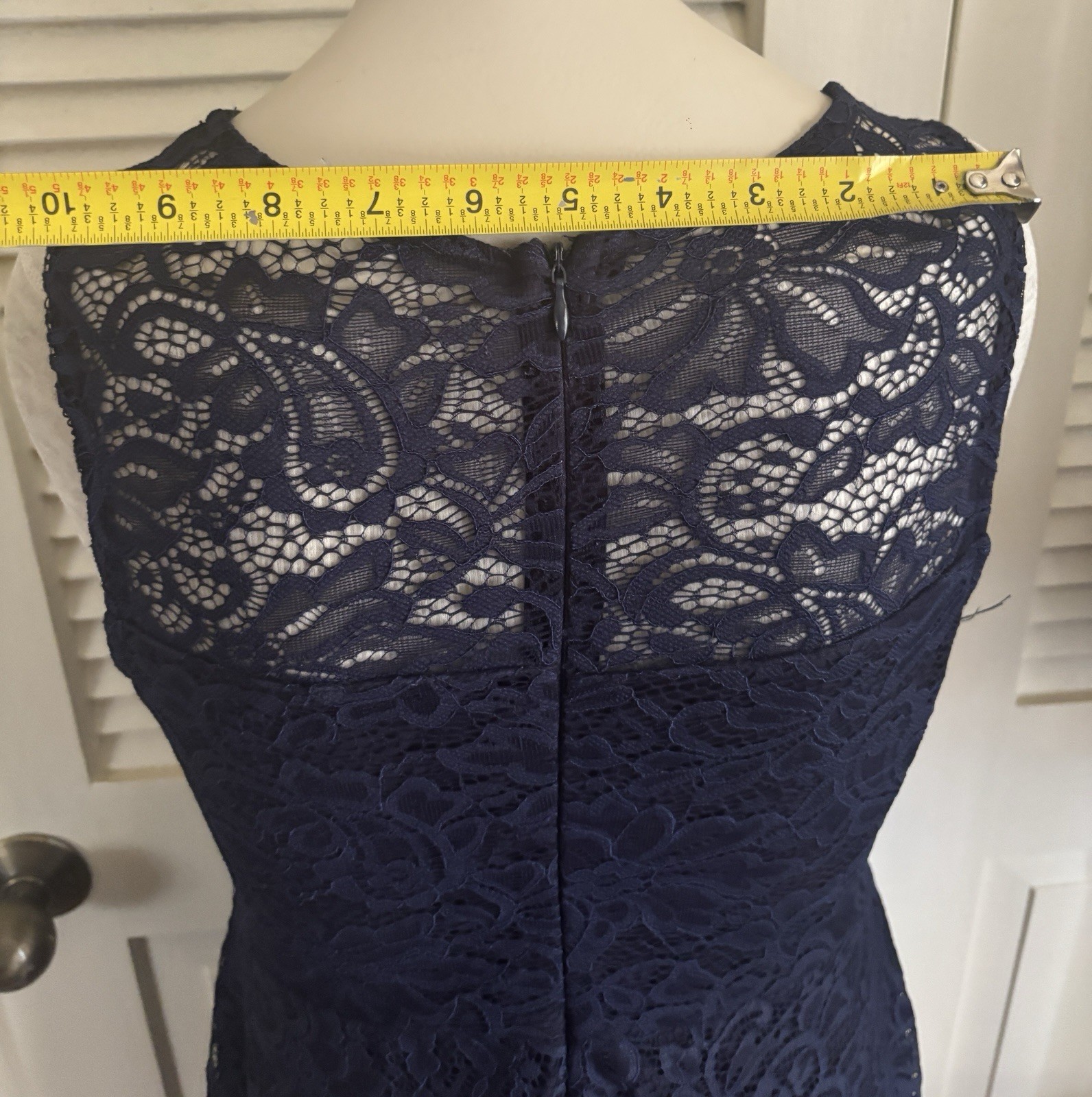 Romantic Navy Blue Crochet Lace Dress