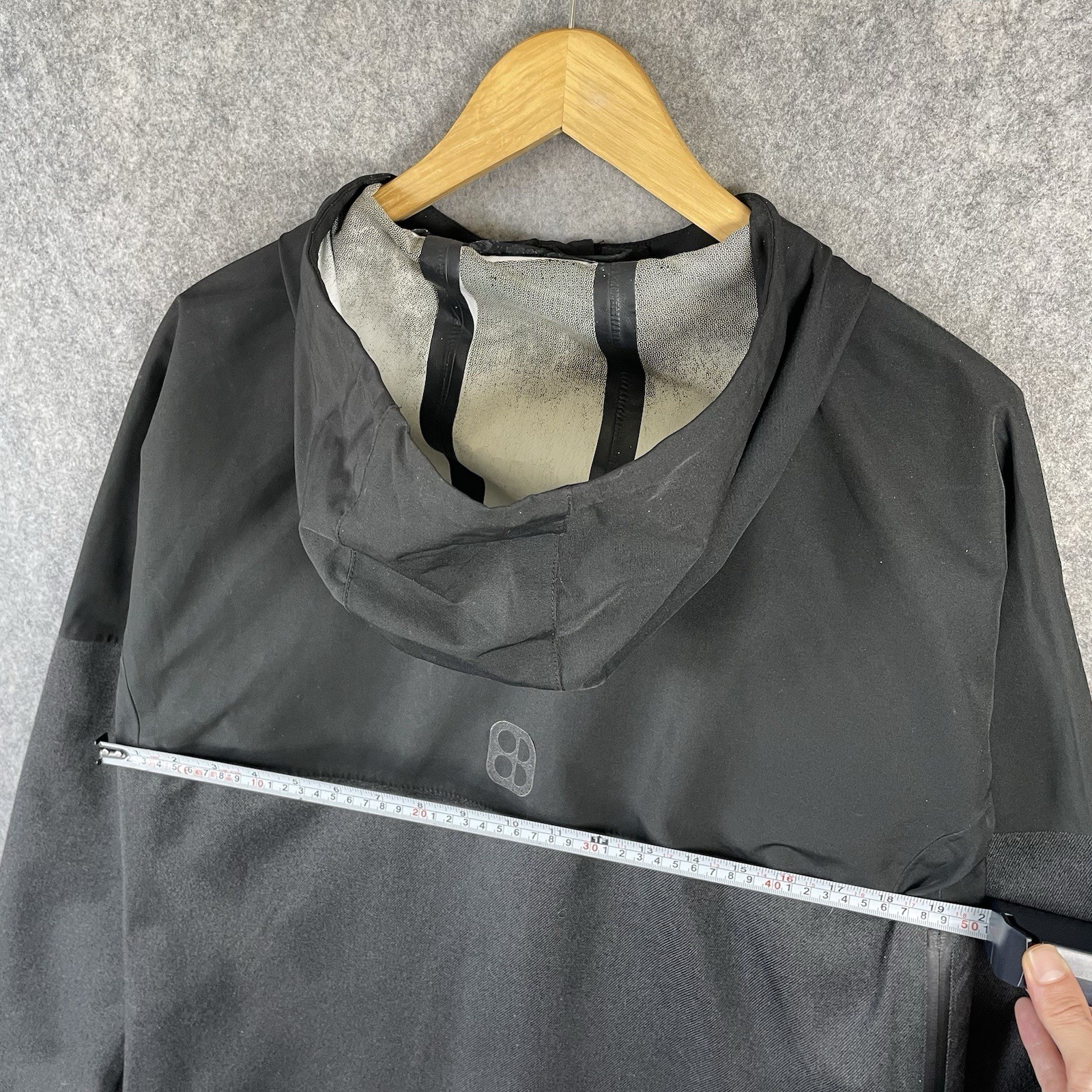 Sweaty Betty Waterproof Raincoat Womens Small Black Grey London Outdoor Coat *