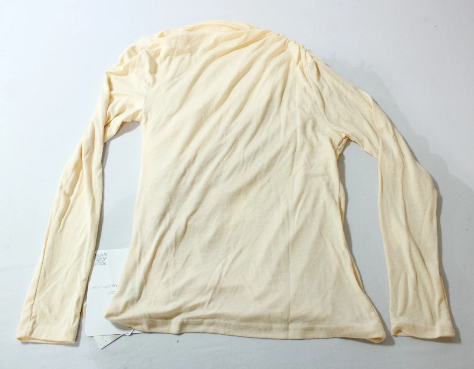 Chicwish Women’s Ruched Long Sleeves Top in Cream – Assorted Sizes NWT