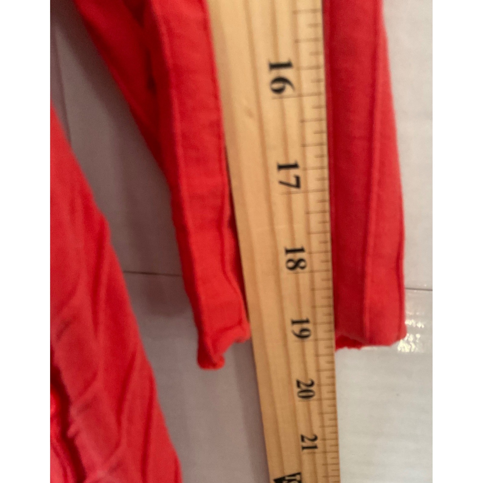 Soft Surroundings Red Ribbed Ruffle Hem 3/4 Sleeve Top 1X 5CK37 Cotton