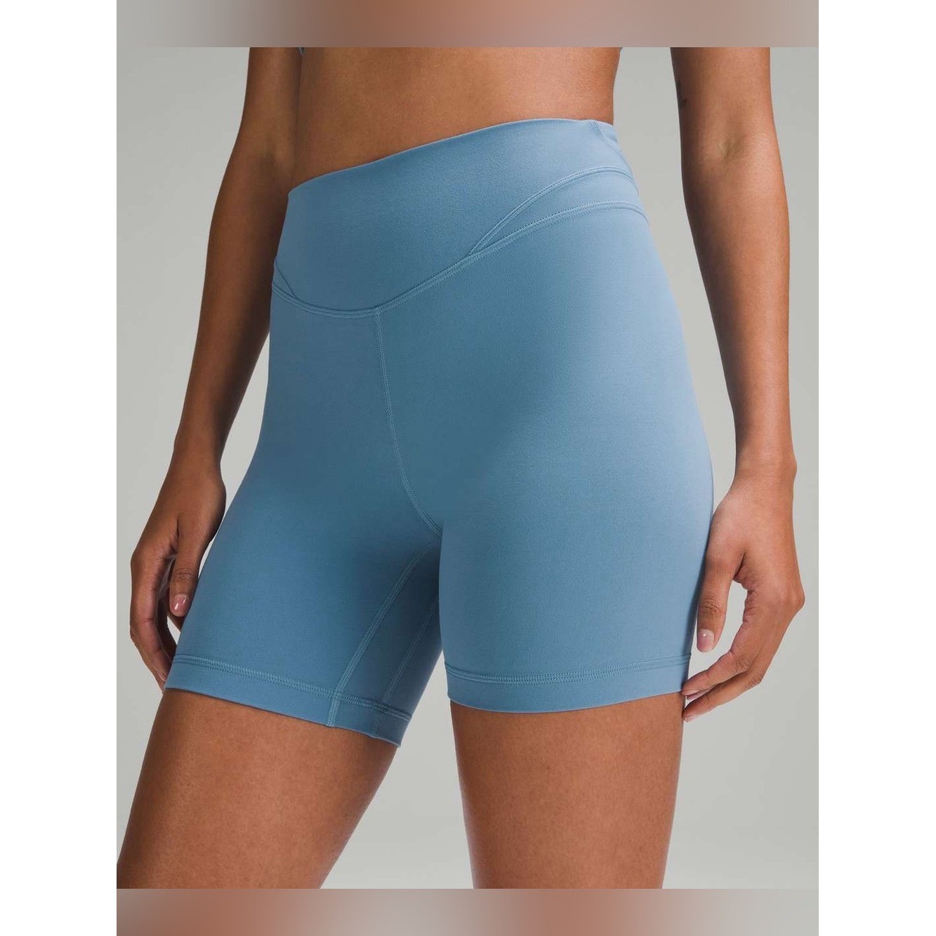 Lululemon Align Curve Seam High Rise 6″ Shorts Utility Blue LW7CQ4S Size 8
