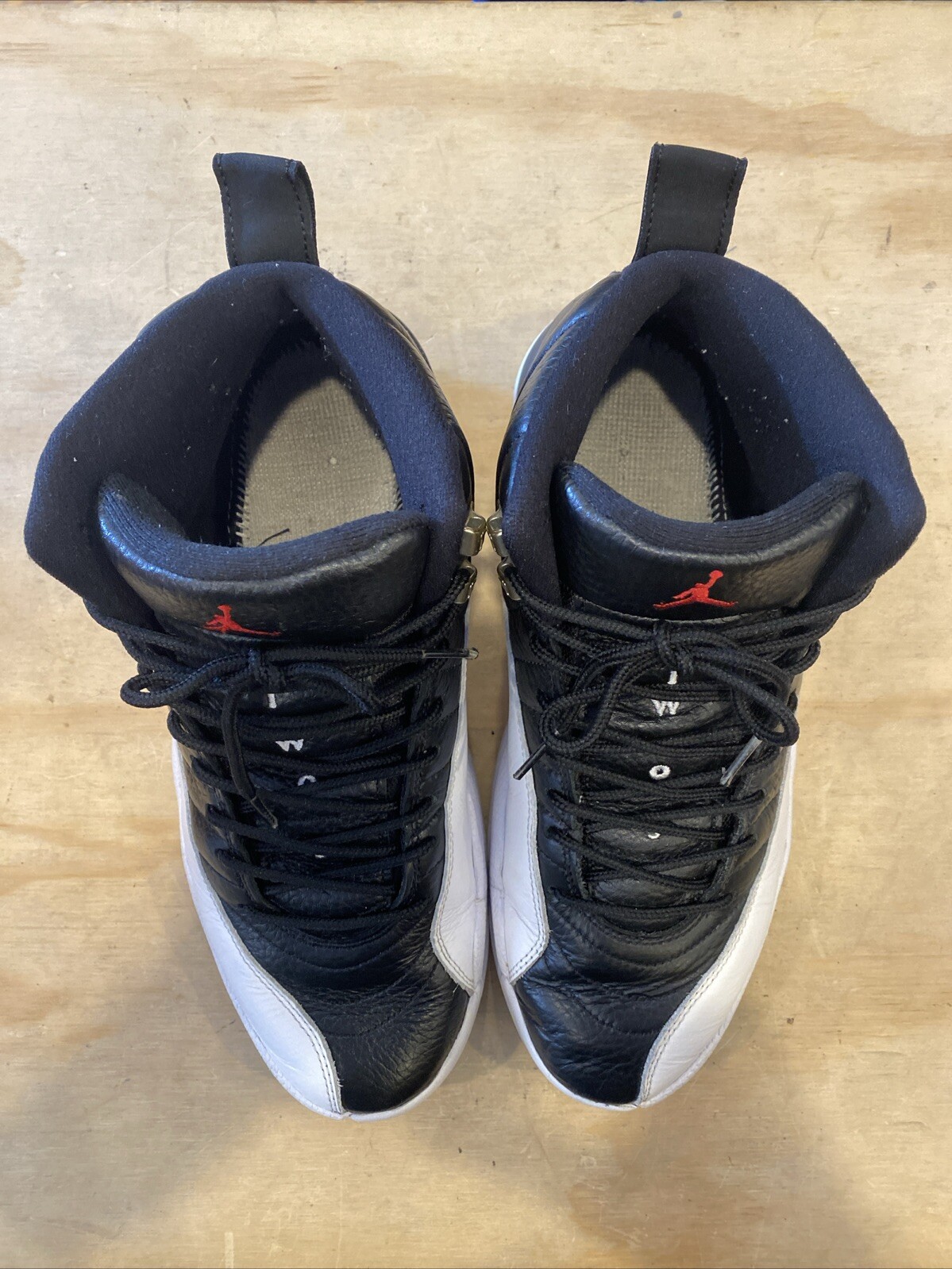 1168) Nike Air Jordan XII 12 Retro Playoffs CT8013-006 Black/White Men’s Size 10