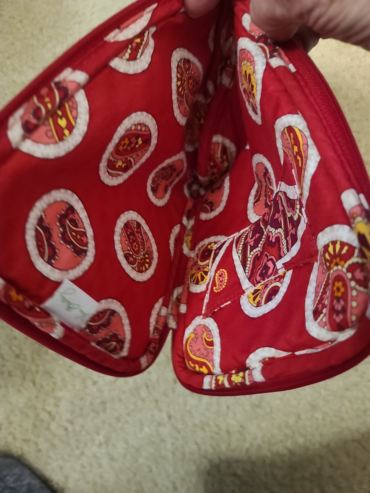 Vera Bradley E Reader iPad Mini Zip Case Rosy Posies Red Floral 8.5in x 6.25in