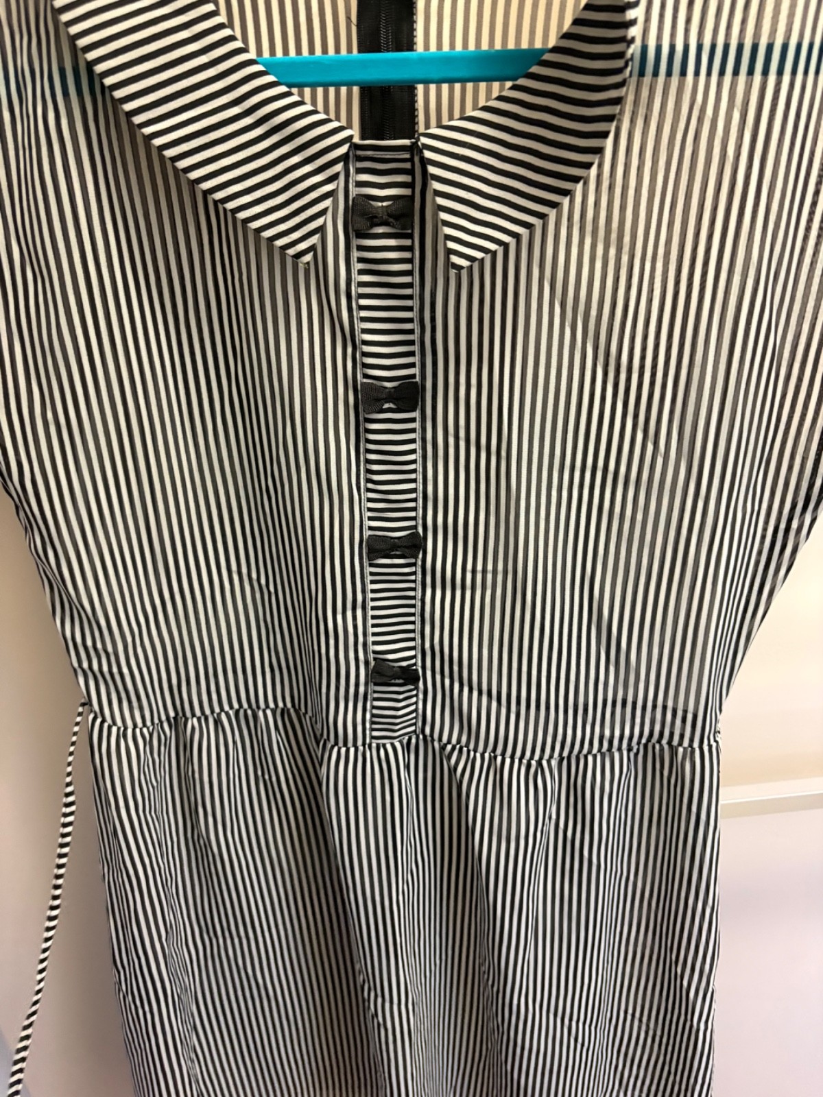 American Rag Striped Dress with cute bow details. Size medium