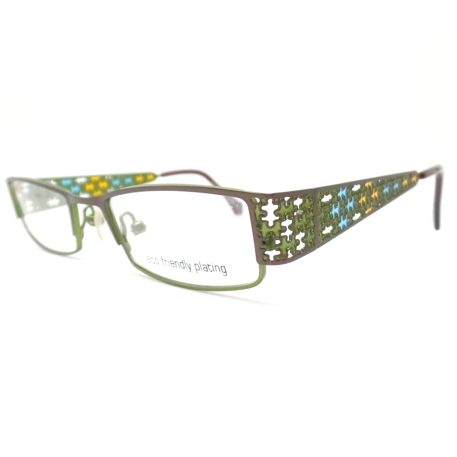 Eyefunc Kids 225 18 Brown Green 43mm New RX Eyeglasses Frames Authentic