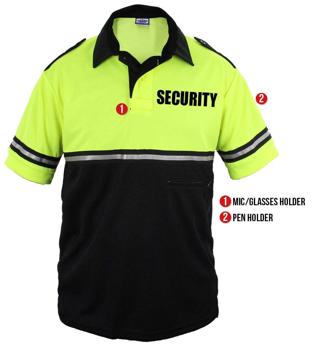 First Class Two Tone Bike Patrol Shirt with Zipper Pocket with Security ID