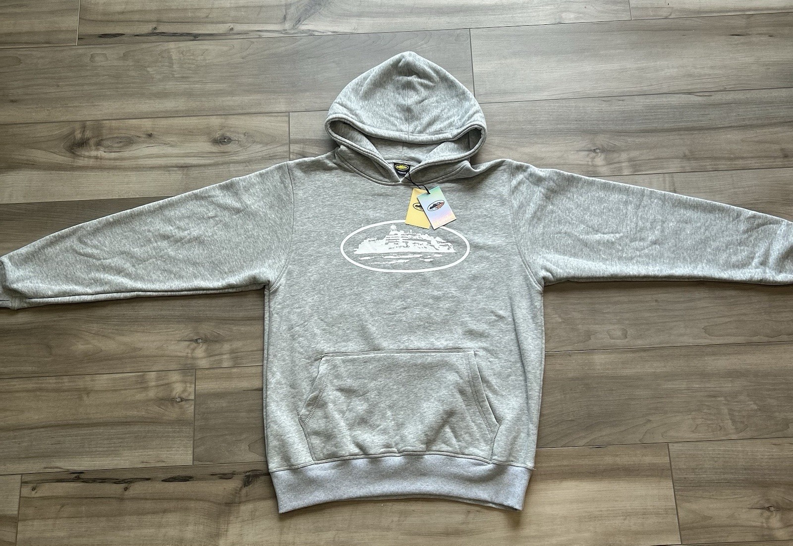 Corteiz OG Alcatraz Hoodie Size Medium Gray White Cotton Comfy