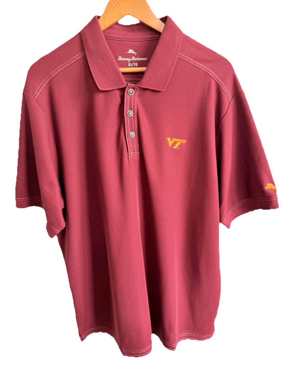Tommy Bahama XL Virginia Tech Island polo shirt performance golf supima VT
