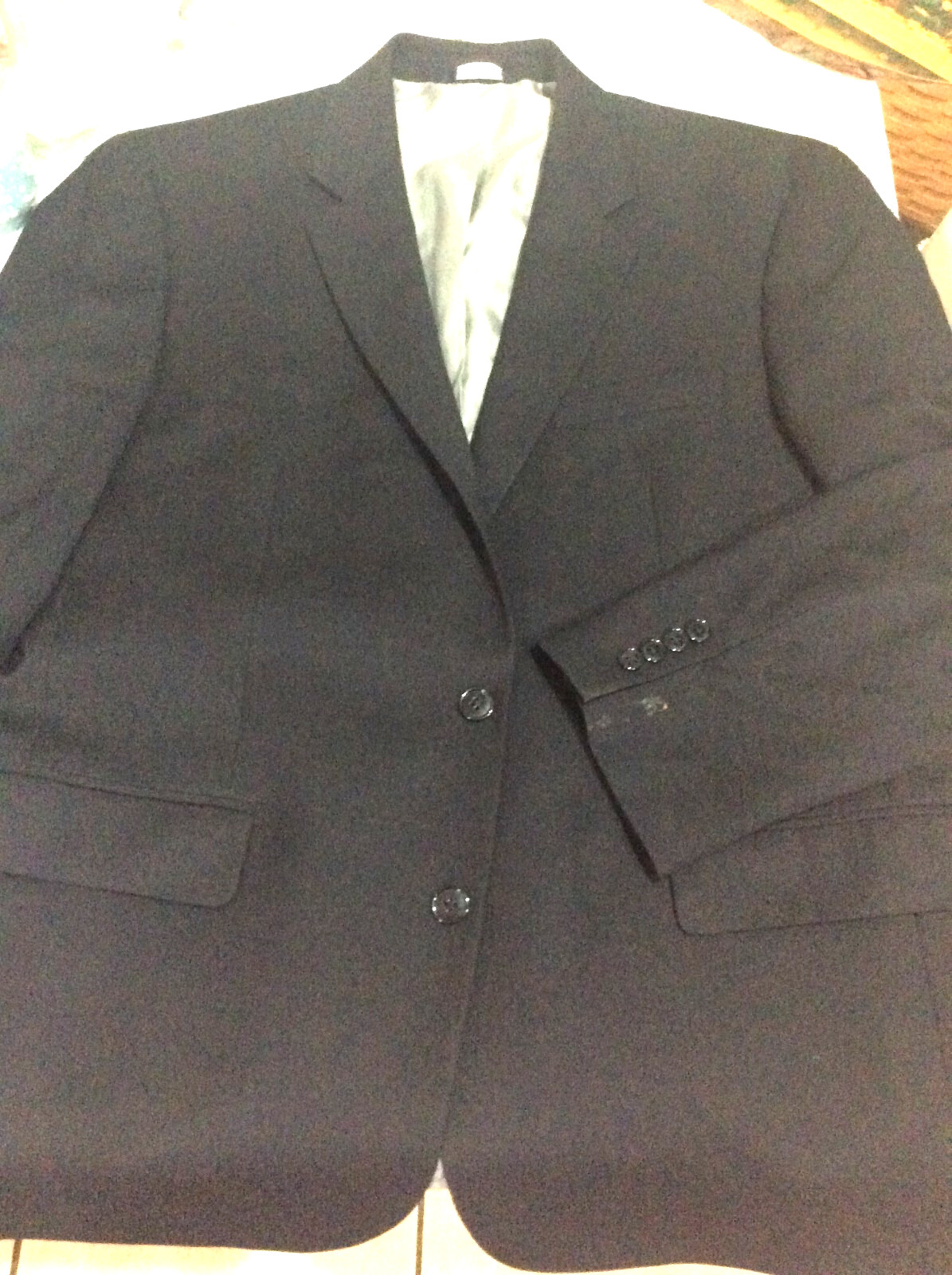Croft &Barrow MEN’S SZ 44 R Suit Jacket Coat Blazer Black Smooth Feel Modern