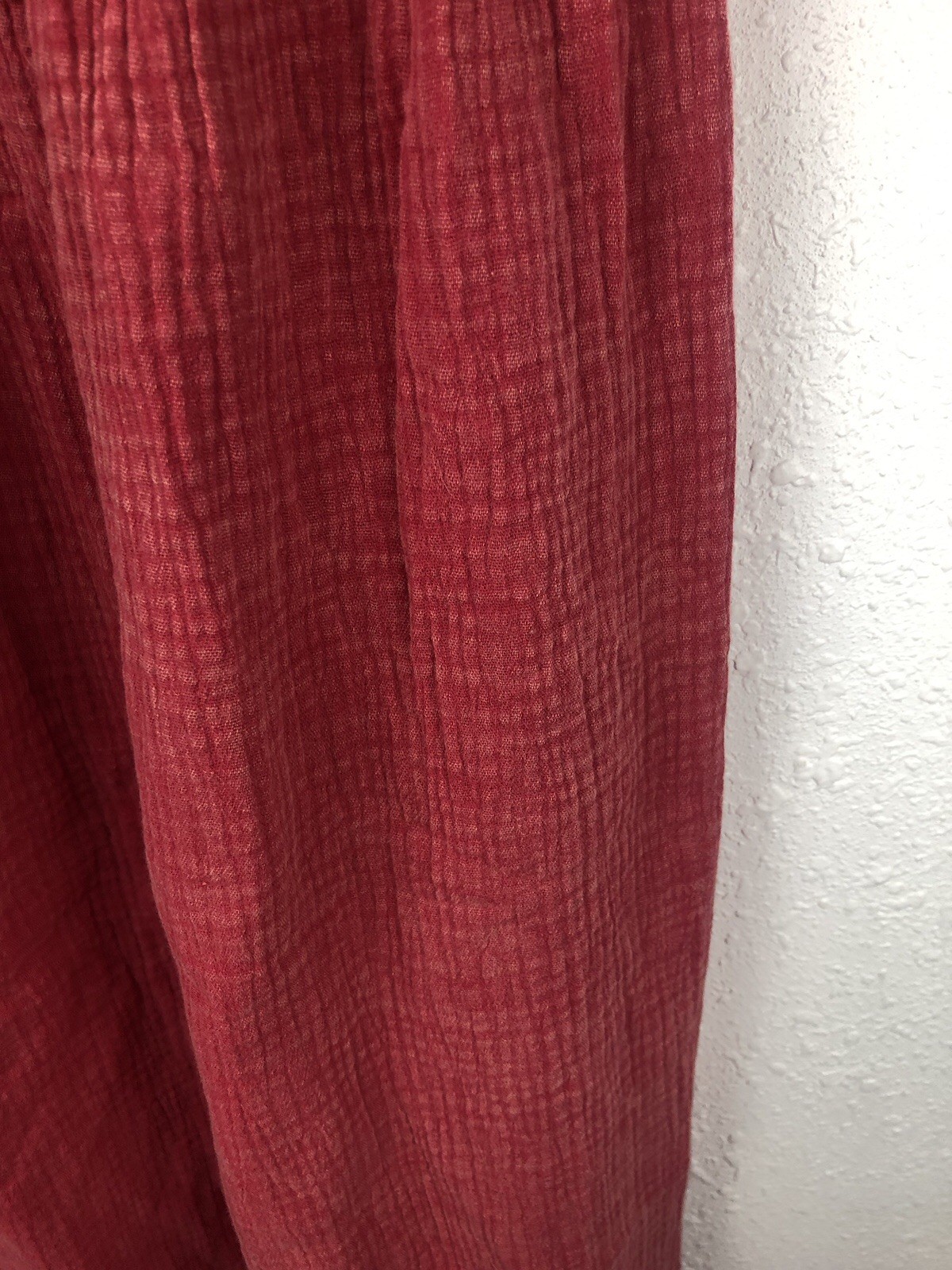 Davi And Dani MaxiDress SZS Red Smocking Sleeveless Ties Embroidery Boho A4