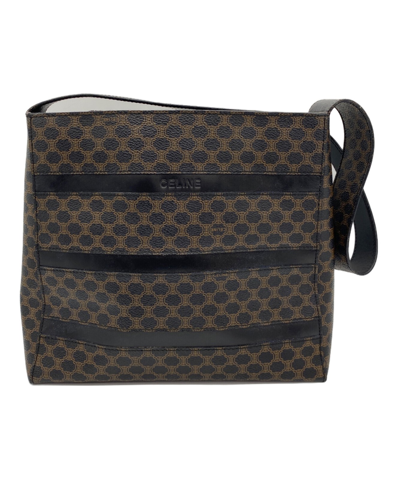 Celine Macadam Pattern One Shoulder Bag MC96 Brown #TFB13761
