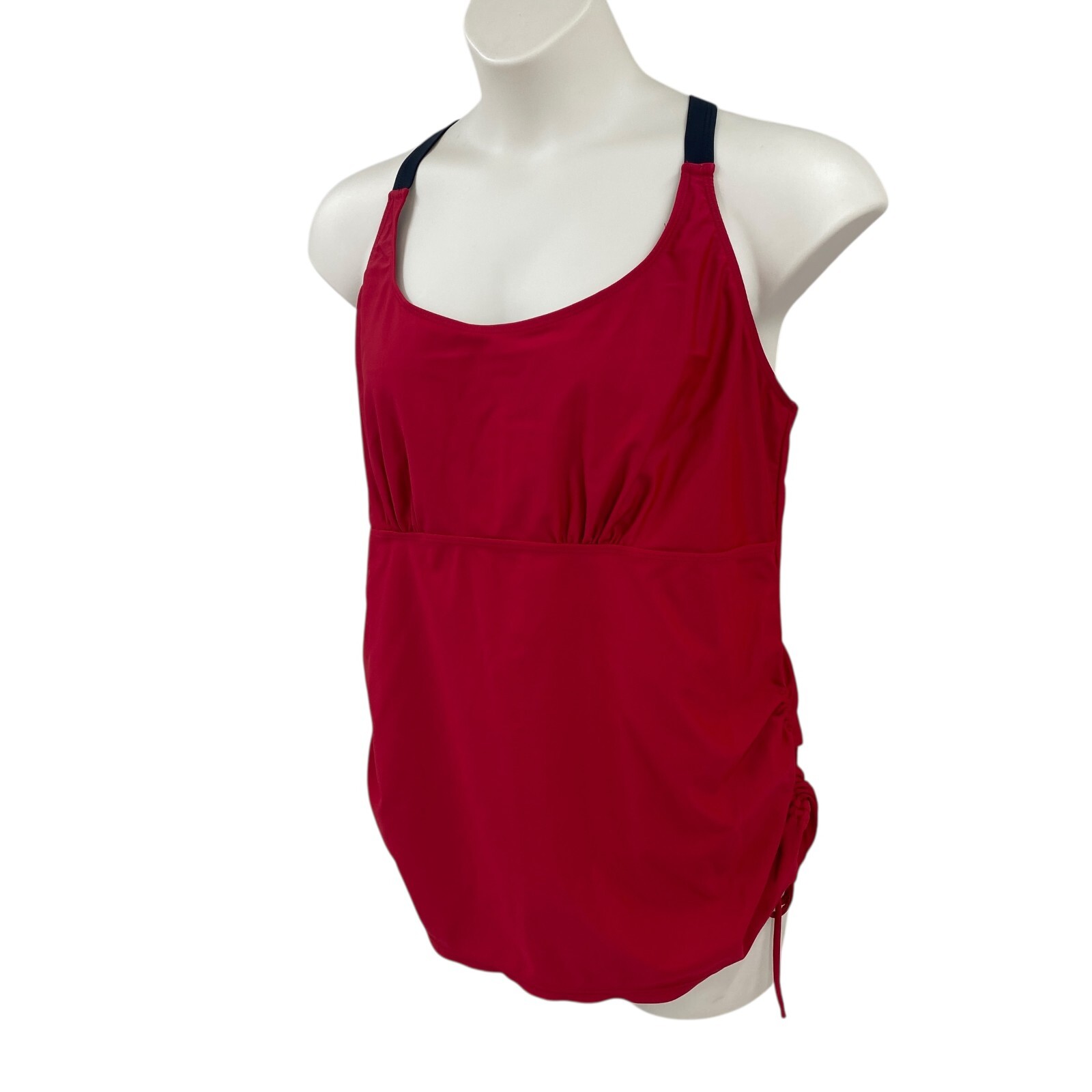 Womens Swimsuit 2 pc Red Black Size 22W Adjustable Built in Bra Razorback