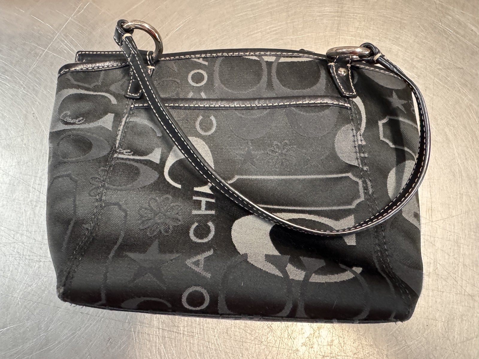 Coach 14949 Mini Leah Black Signature C TurnLock Satchel Crossbody Bag Purse