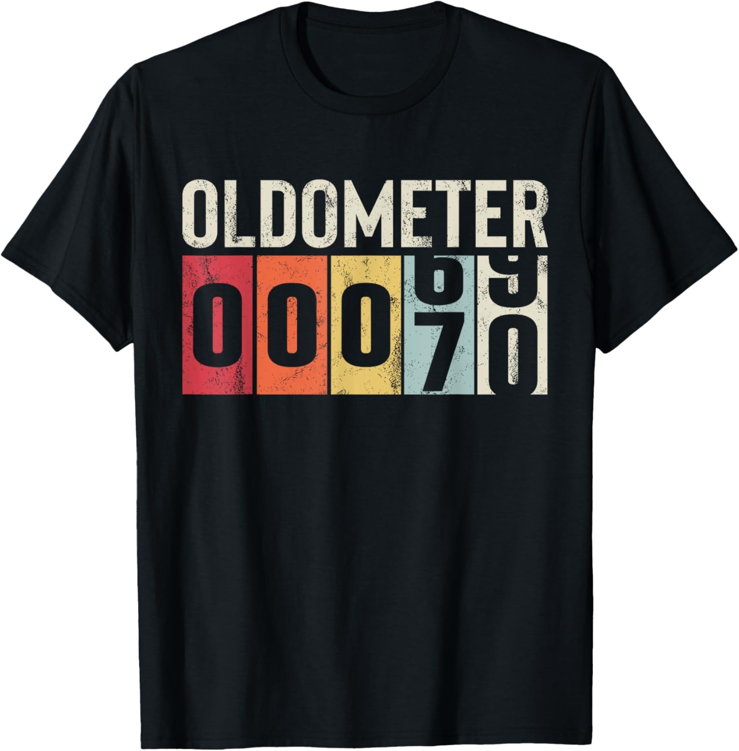 Funny 70 Years Old Oldometer Vintage 70th Birthday Odometer T-Shirt