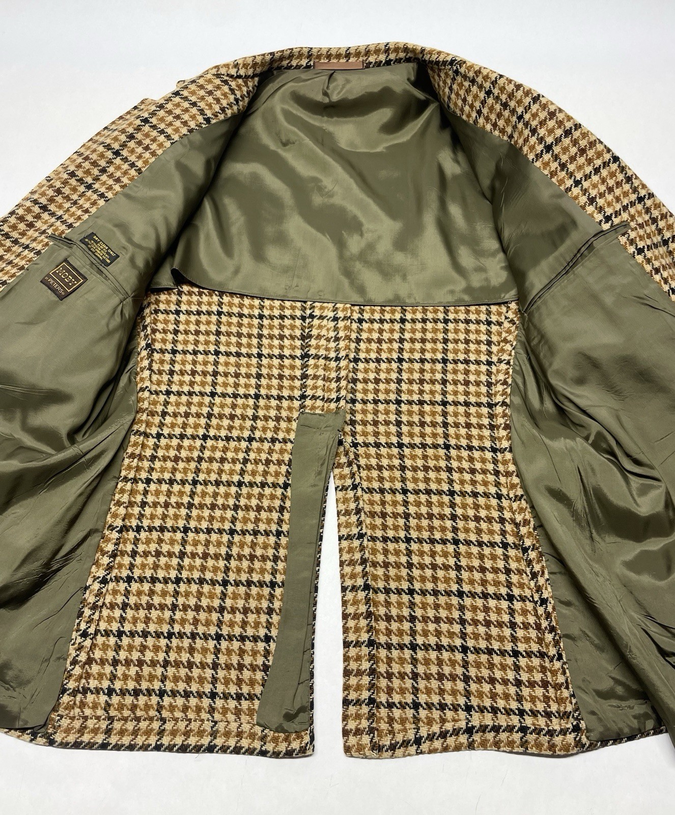 VTG Brown Plaid Elbow Patches Blazer Jacket Men 44” Preppy Hipster Retro 70s 80s
