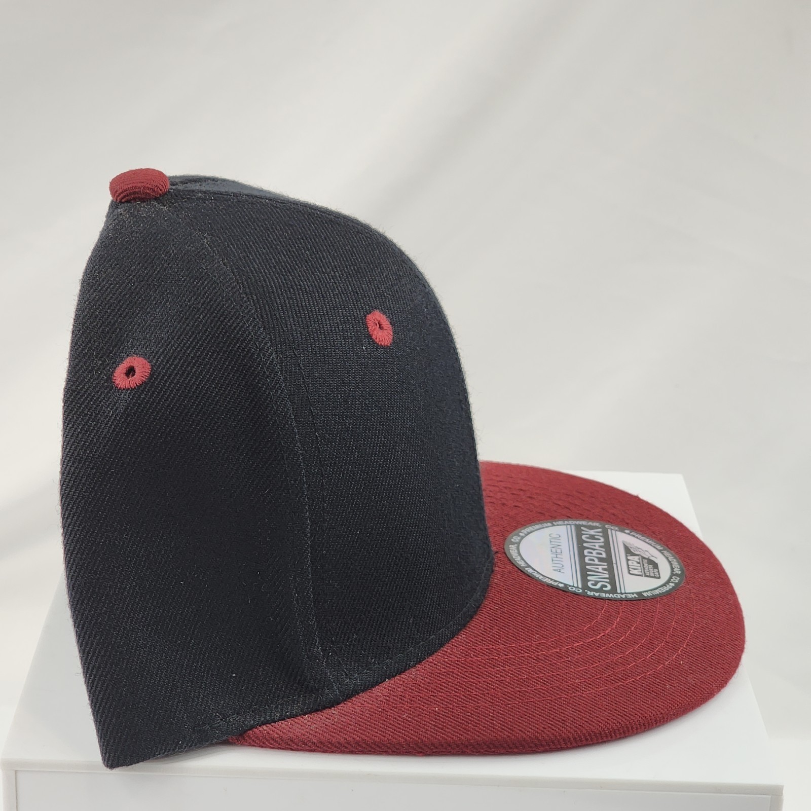 New KIPA Snapback Baseball Hat Blank Cap Black Maroon Premium Headwear Adult NWT