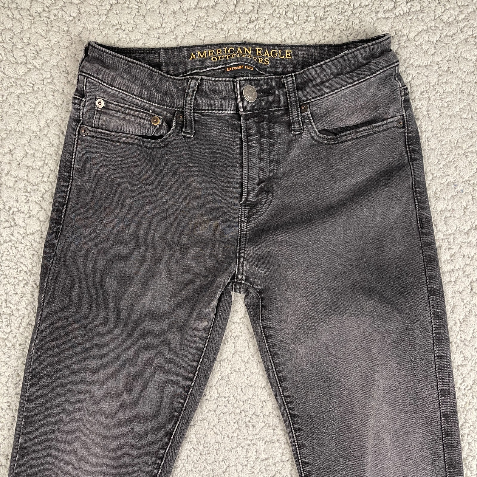 American Eagle Outfitters Extreme Flex Skinny Jeans Mens 30×32 Black Denim
