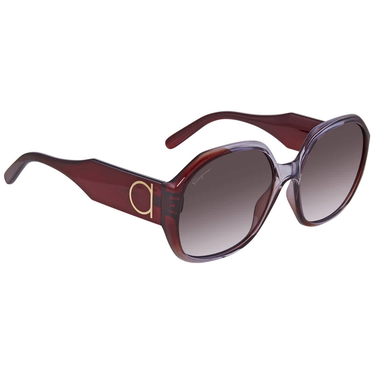 Salvatore Ferragamo Brown Gradient Geometric Ladies Sunglasses SF943S 546 60