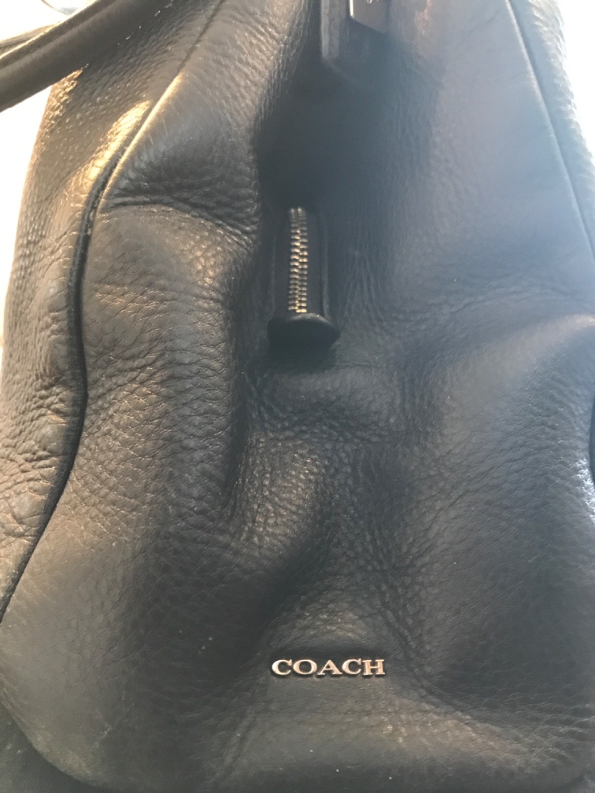 Coach Madison Phoebe Black Pebbled Leather Hobo Satchel Handbag